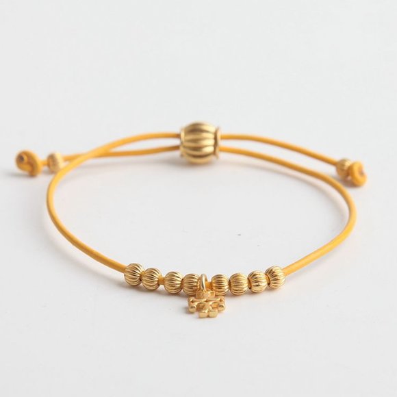 TORY BURCH KIRA BEADED LEATHER BRACELET - Picture 1 of 10